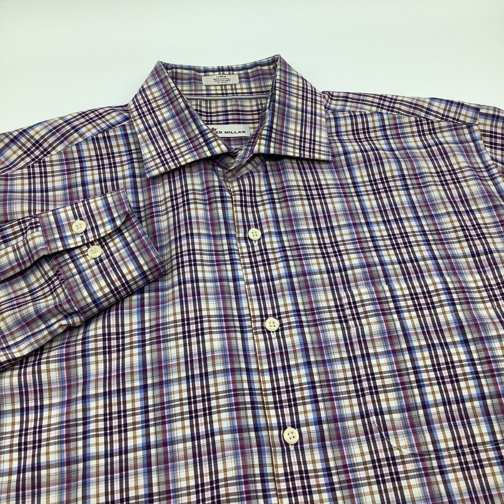 Peter Millar Mens Long Sleeve Button Up Shirt Size Large